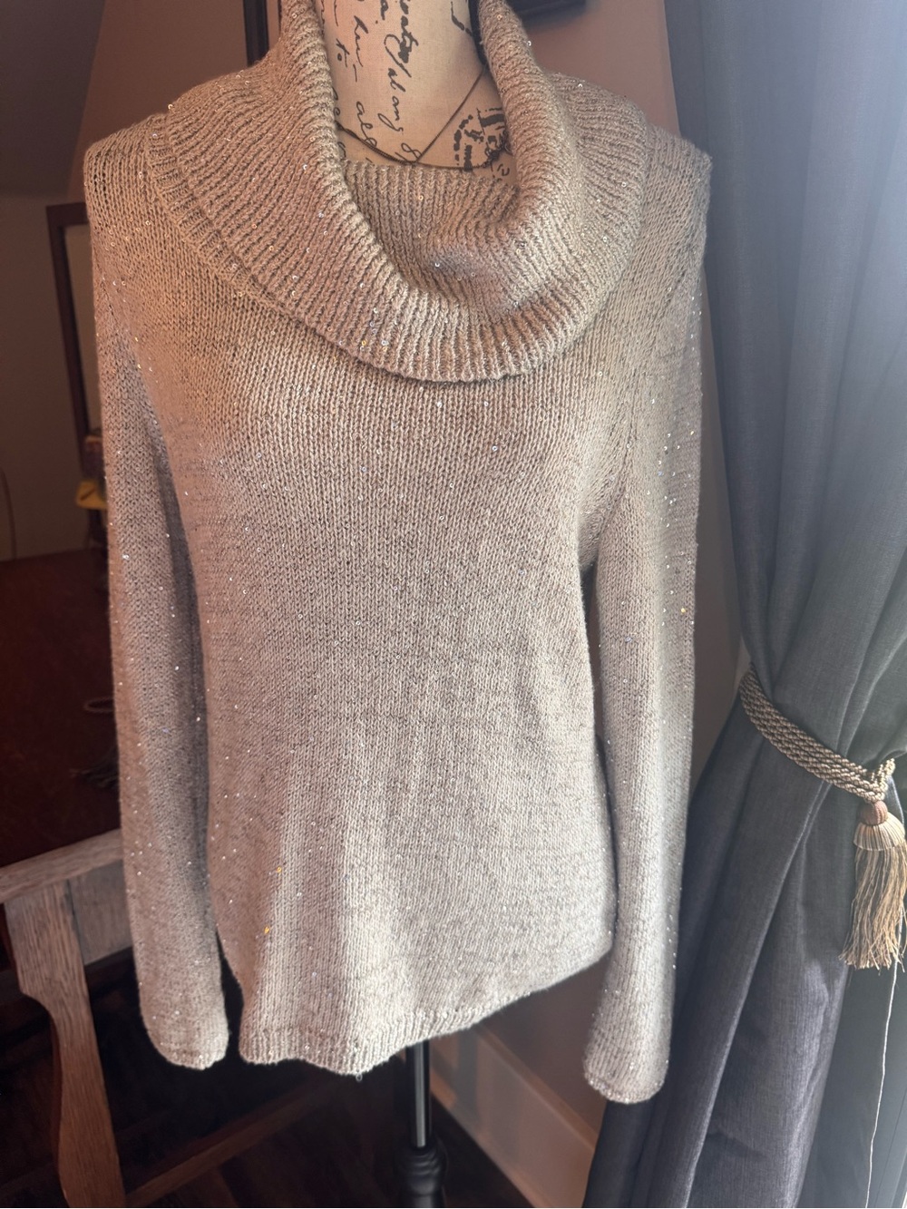 White House Black Market Metallic Cowl Neck Sweater - NWT